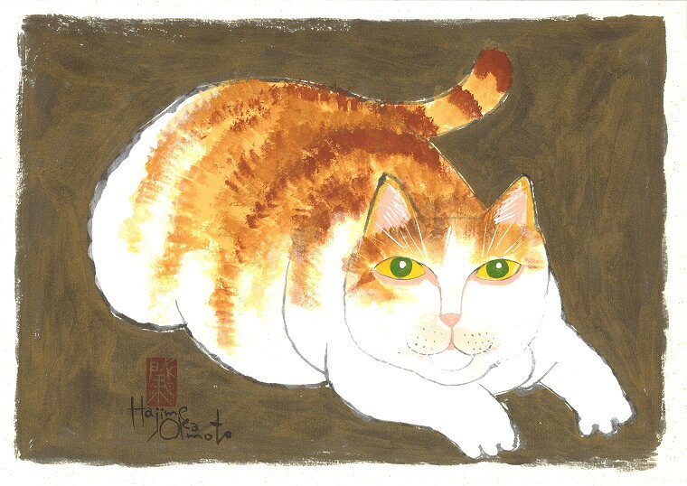 絵画 水墨画 和味文化研究所の猫の肖像 太子額付(13)【送料無料】 岡本 肇 手描き作品 絵画 水墨画 作家オフィス「和味文化研究所」直営店[アート インテリア 壁掛け 壁飾り 装飾 額縁][ネコ ねこ 猫 動物 プレゼント ギフト]｜アングル2