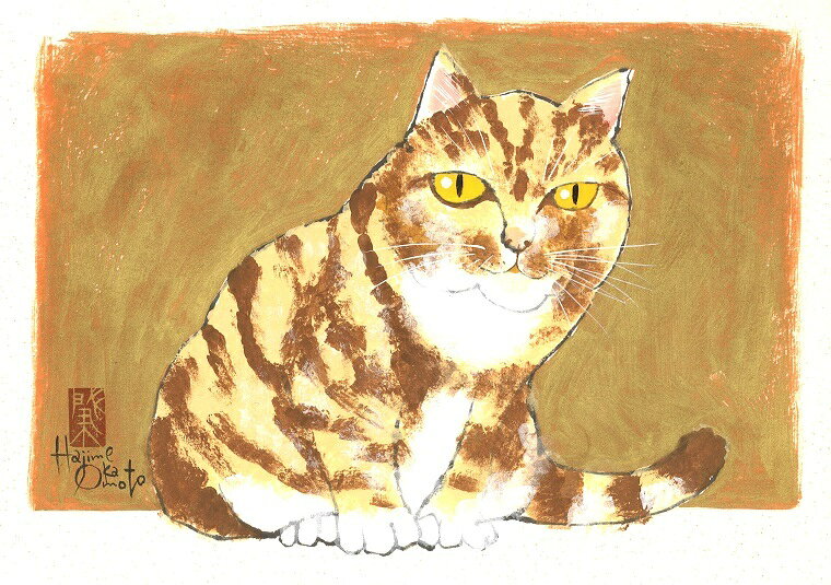 絵画 水墨画 和味文化研究所の猫の肖像 太子額付(17)【送料無料】 岡本 肇 手描き作品 絵画 水墨画 作家オフィス「和味文化研究所」直営店[アート インテリア 壁掛け 壁飾り 装飾 額縁][ネコ ねこ 猫 動物 プレゼント ギフト]｜アングル2