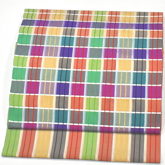 博多帯<ほぼオールシーズン対応>九寸名古屋帯 本場筑前 博多織 西村織物謹製 正絹 軽量【お仕立代無料&送料無料&代引料無料】春夏秋冬 秋冬帯兼単衣帯 新品 金証紙 金印 九寸帯 九寸なごや帯 日本製 藤山千春先生の吉野間道を連想させる優れたデザインです