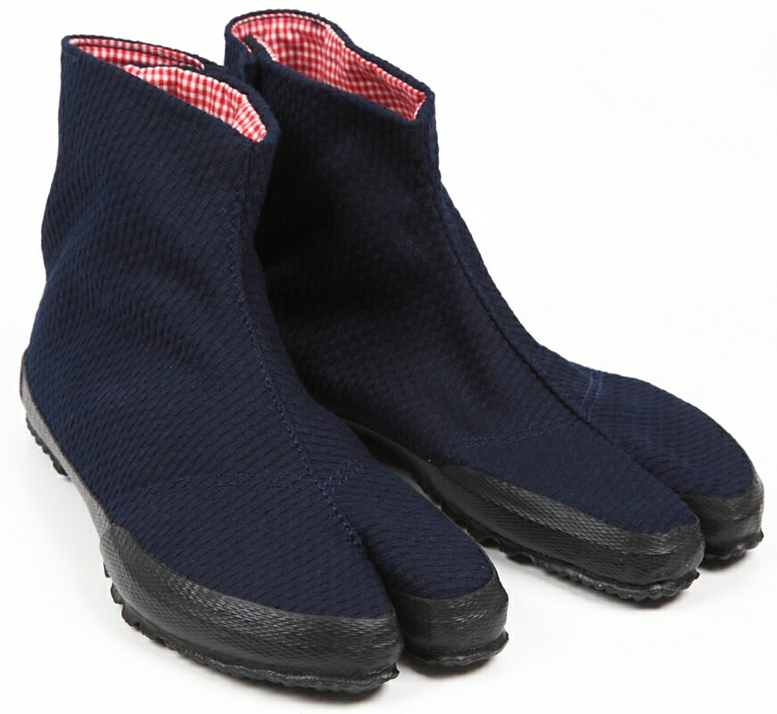 wamon地下足袋／三河木綿刺し子織　紺