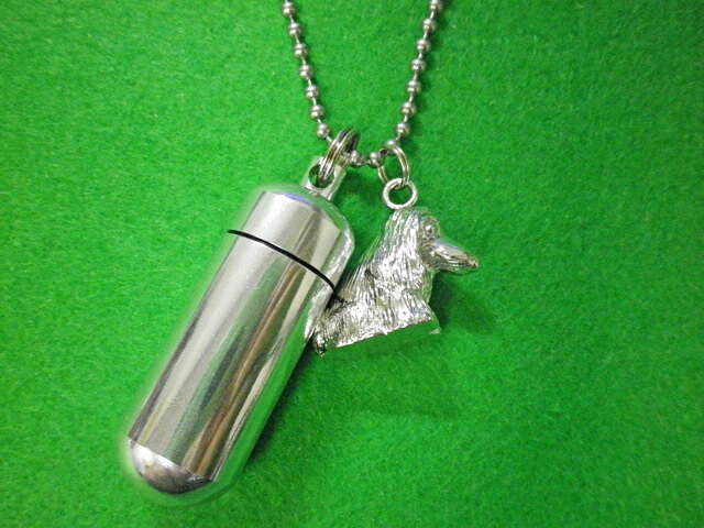 遺骨ペンダントカプセル 大アフガンハウンドステンレスボールチェーン手元供養 アフガン 仏具カプセル 遺毛 供養遺骨入れペンダント遺骨 アクセサリー