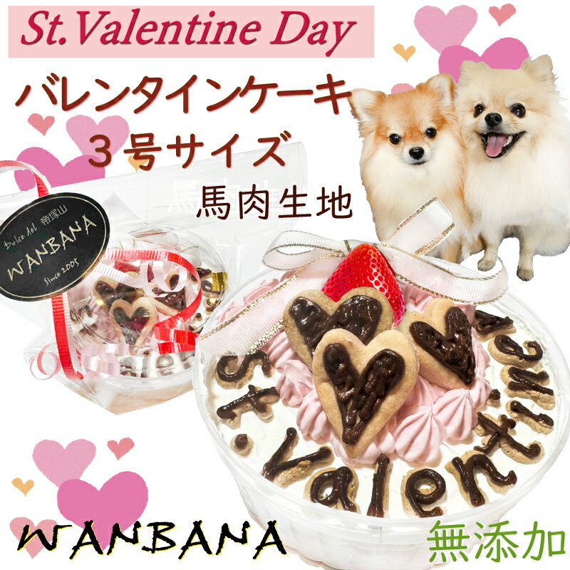 まだ間に合う!犬用バレンタインケーキ3号10cm大 馬肉寒天生地 無添加 みんなでパーティー 幸せ時間楽しむ SNS映えねらう 愛のこもった 人気プレゼント キラキラ王子様へ ワンちゃんも大喜び パピーからシニアまで 食べやすい 2024 本命 贈り物 ひなまつり 桃の節句 ワンバナのサムネイル