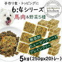 犬用厳選！トッピング材料や手作りごはんに 包丁いらず簡単レンチンOKろくよん馬肉6：5種の野菜4黄金比率5kg(42g×120個)国産 無添加 毎日続けられる価格設定 健康寿命をのばす命と向き合い19年間ワンバナ アレルギーのわんちゃんにパピーからシニアまで人間用の食材のみ使用