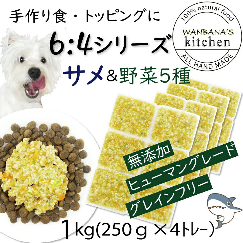 犬用厳選!トッピング材料や手作りごはんに 包丁いらず簡単レンチンOKろくよんサメ肉6：5種の野菜4黄金比率1kg 42g 24個 国産 無添加 毎日続けられる価格 健康寿命をのばす命と向き合い19年間ワ…