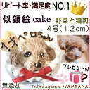 犬用の 似顔絵ドッグケーキ を立体に！ 1頭描き 野菜と大山鳥 生地 4号 誕生日に無添加で安心人気 バースデー 名前入れ おやつ お祝い オリジナル 記念 口コミ セット かわいい 小型犬 えさ ごはん ドッグ フード 帝塚山 WANBANA