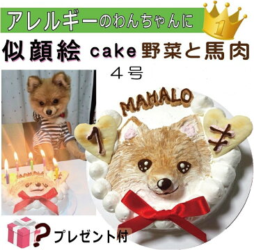 犬用の 似顔絵ドッグケーキ を立体に! 1頭描き 野菜と馬肉 生地 4号 誕生日に無添加で安心人気 バースデー 名前入れ おやつ お祝い オリジナル 記念 口コミ セット かわいい 小型犬 えさ ごはん ドッグ フード 帝塚山 WANBANA
