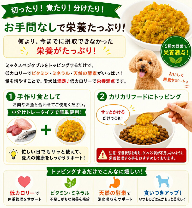 犬猫用厳選!野菜ミックスベジタブル500g中央卸売市場より 健康でいてほしいから! 毎日続けてもらえる 価格設定 トッピング新鮮手作りごはん カンタン料理レンチンOK 時短ペット元気もりもり ビタミンたっぷり パピーからシニアも ワンバナキッチン wan-plus-10000464 ペットフード WANPlus楽天市場店 サンプル画像2