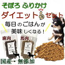 犬 猫 用 ふりかけ そぼろ 無添加 ダイエット2種類セット 馬肉 鹿肉 40g お試し用 アレルギー対応 ごはん トッピング 人気 フード ドッグ キャット 手作り 材料 スープ 水分補給 食欲アップ パピーからシニア犬まで 帝塚山ワンバナ ネコポス