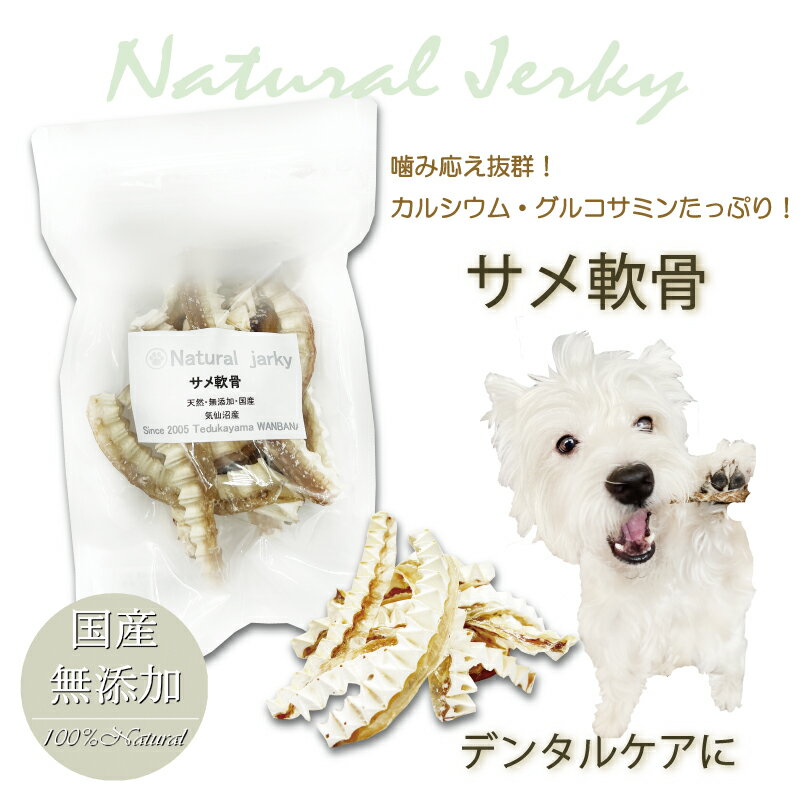 犬用のおやつ/最強!海のめぐみ鮫 無添加 さめ軟骨 40g 気仙沼産 国産ふぞろい天然サメ 骨カルシウムたっぷり 骨密度!増! パピーのデンタルケアに シニア老犬のグルコサミン・コラーゲンも!食塩不使用 低カロリー高たんぱく ダイエットのわんちゃんに メール便対応