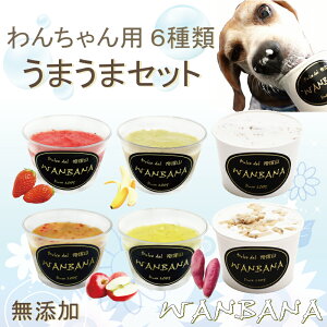 犬用のアイスクリーム＆シャーベット 6種類 うまうまセット いちご・バナナ・りんご・さつまいも・ 無添加 お得セット 暑い 熱中症対策 食欲不振 夏バテ 体温調節 フルーツ 果物 野菜 ひんやり 冷たい 贈り物 ギフト プレゼント アレルギー対応 6600円以上送料無料 ワンバナ