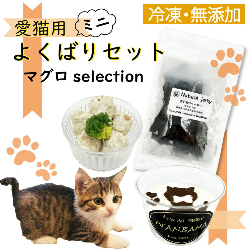 猫用おやつ よくばりミニセット/まぐろセレクション/カップケーキ・カップごはん・まぐろジャーキーおやつ/無添加 ねこちゃん大好き!タンパク質たっぷりで栄養満点!低カロリー!アレルギー対応!お誕生日やギフト 贈り物 プレゼントにも ワンバナ