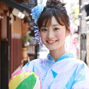 浴衣 髪飾り クリップ「下がりタイプカラフル髪飾り」花 大人 ヘアアクセサリー 3色 浴衣 夏祭り 花火大会 青 オレンジ 紫
