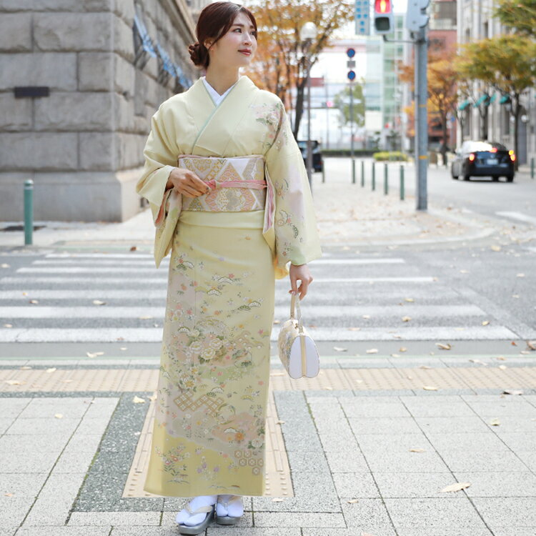 【レンタル】 東レシルジェリー使用 訪問着 レンタル 大きいサイズ19点フルコーディネートレンタルセット レンタル 結婚式 七五三 ママ 着物 レンタル 母 披露宴 お茶会 安い クリーム 花柄 20代 30代 40代 50代 ゆとり 広幅 幅広 13号 15号 LL 2L XL 3L