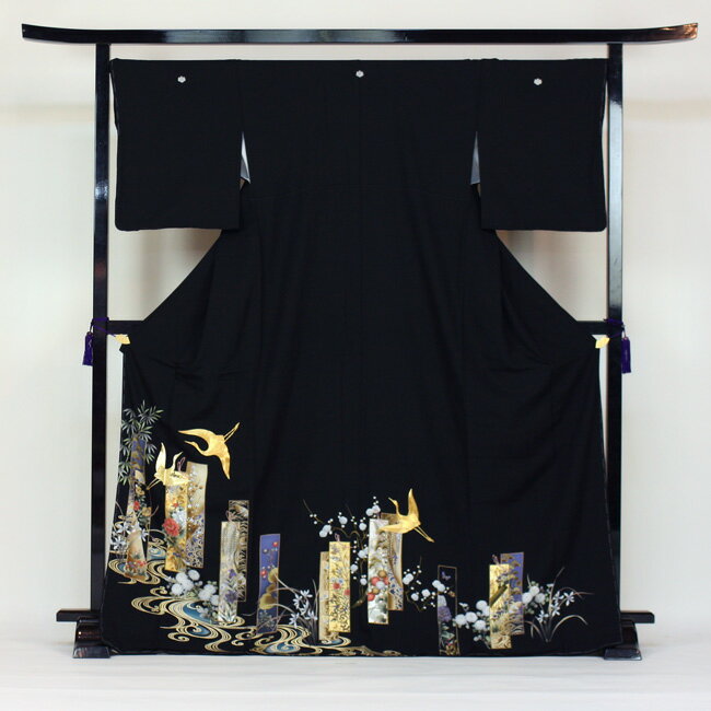 【レンタル】 留袖 レンタル 着物 黒留 黒留袖 19点フルコーディネートセット 結婚式