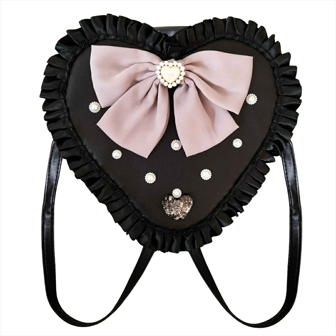 【在庫限り！数量限定！】ボリュームリボン リュック ゴスロリ 地雷系 ロリータ レディース リボン ハート フリル バッグ かばん 女の子 可愛い 仮装 ハロウィン イベント 学園祭 文化祭 パーティー