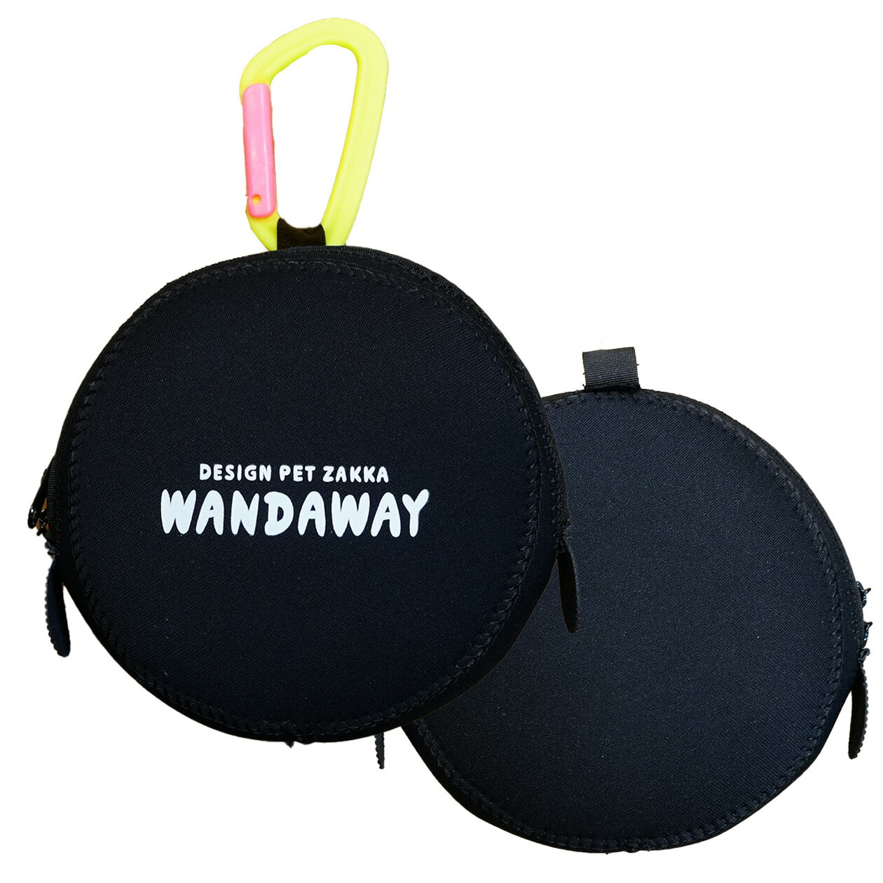 【WANDAWAY】消臭マナーポーチ・サークル（ブラック）コロンと丸い軽量・防水ウェットスーツ素材のうん..