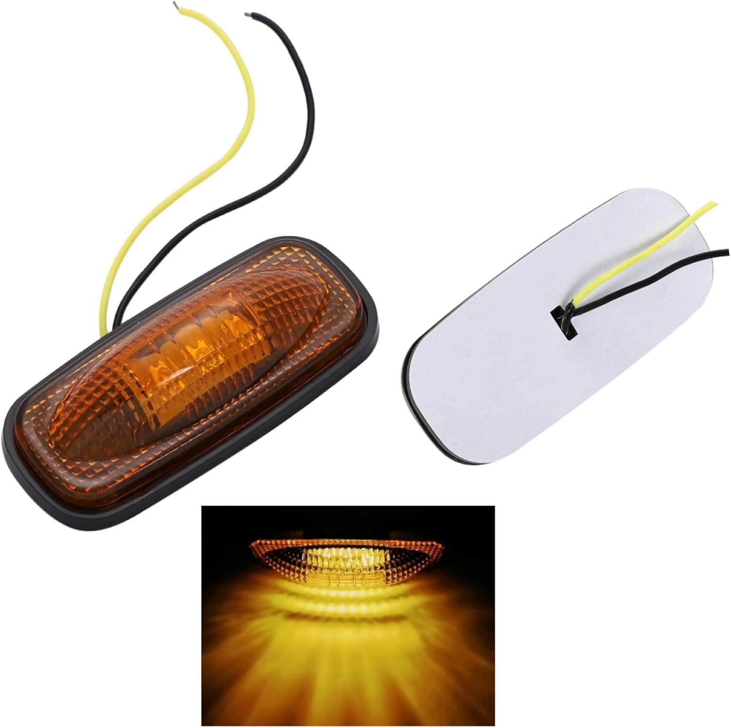 汎用 LED サイドマーカー テープ固定式 防水 車幅 表示 グリルマーカー トラックマーカー コーナーラン..