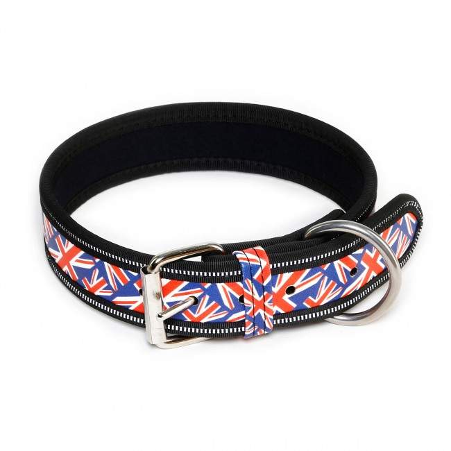 カラー K9 Collar with British flag 英国国旗柄 ユリウスk9 首輪犬用 犬用首輪 【Julius-K9 ユリウスケーナイン ユリウスK9】 首輪 幅40mm 長さ50〜80cm 7穴 小型犬 中型犬 大型犬 超大型犬対…