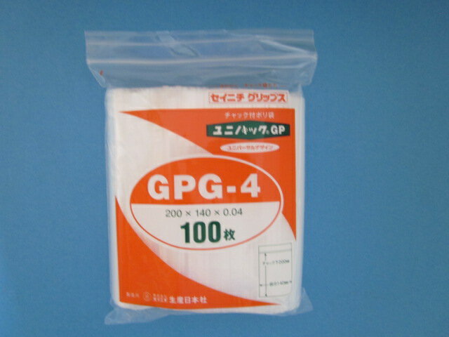 商品概要 材質 低密度ポリエチレン（LDPE） 色 透明 サイズ 厚み：0.04mm チャック下：200mm 袋巾：140mm 入数 1ケース3,000枚(1袋100枚×30袋) 特徴 開口部とチャック部にガイドラインを付け、従来のユニパックより開閉がし易くなったチャック袋です。 用途 アクセサリー、手芸材料、機械部品、食品、お薬など ◆サンプル品のご要望が御座いましたら、下記の「商品についてのお問合せ」よりご用命下さい。 ◆品質には細心の注意を払っておりますが、お気づきの点が ◆もし不良品が混入していた場合は、弊社の責任にてお取替えさせて頂きます。■ユニバーサルデザインで開閉が楽に！■ 【開口部とチャック部にガイドラインが付いています。】