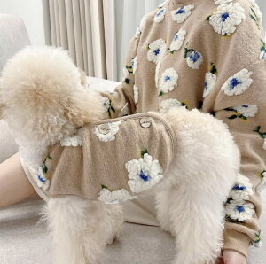 【20％OFF】韓国人気犬服 Zoobico ズービコ コットンフラワーベスト 小型犬用 Cotton Flower Vest 犬用ベスト あったかふわふわ 背中開きのドッグウェア