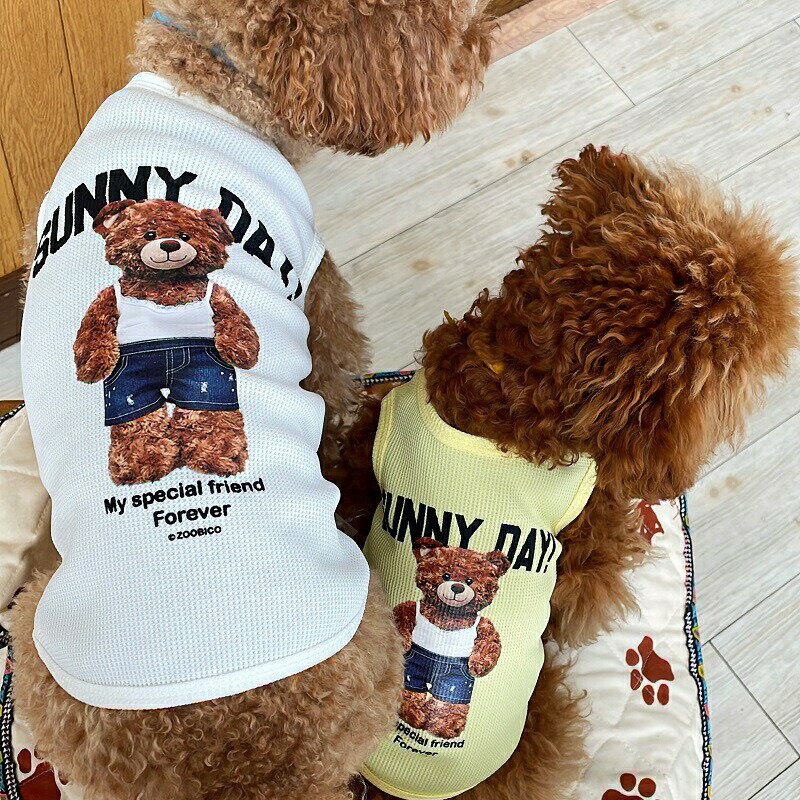 Zoobico ズービコ サニーデイTシャツ 4色小型犬用服 韓国ドッグウエアー袖なし犬服