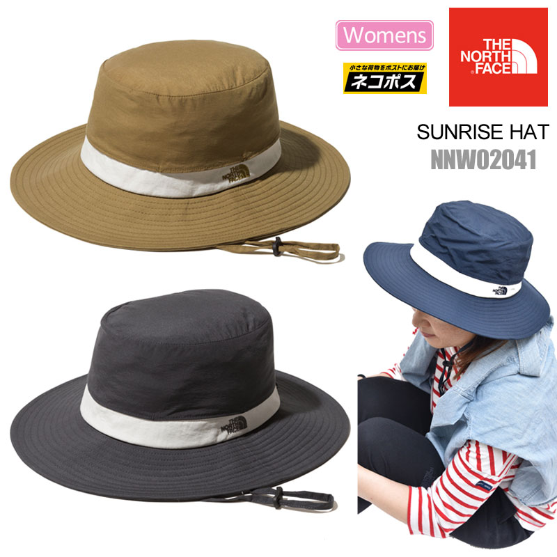 【正規取扱店】ノースフェイス THE NORTH FACE 帽子 UVケア レディース サンライズハット カーキ ネイビー グレー SUNRISE HAT NNW02041 20SS 2005wannado[M便 1/1]