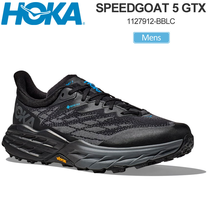 【正規取扱店】ホカ HOKA ランニングシューズ 厚底 防水 メンズ スピードゴート5 ゴアテックス SPEEDGOAT 5 GTX ブラック 1127912 BBLC 2023AW snk【靴】2307ripe