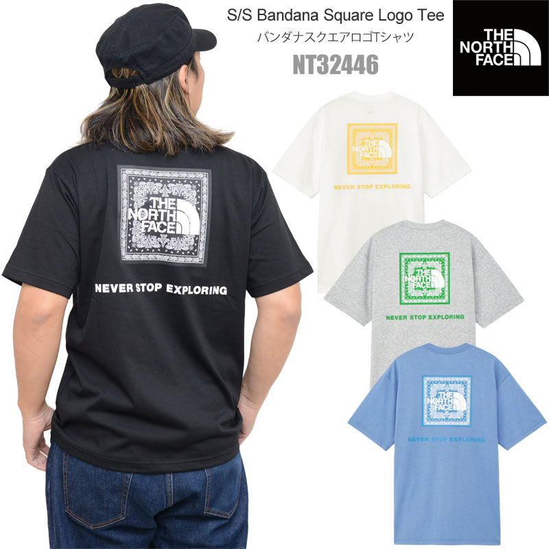 ノースフェイス THE NORTH FACE Tシャツ 半袖 メンズ ショートスリーブ バンダナスクエアーロゴティー S/S Bandana Square Logo Tee NT32446 2024SS sst 2403wann