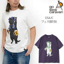 ゴースローキャラバン go slow caravan Tシャツ 半袖 メンズ USA/C フェス猫TEE 321910 2024SS sst 【服】2404wann M便 1/1