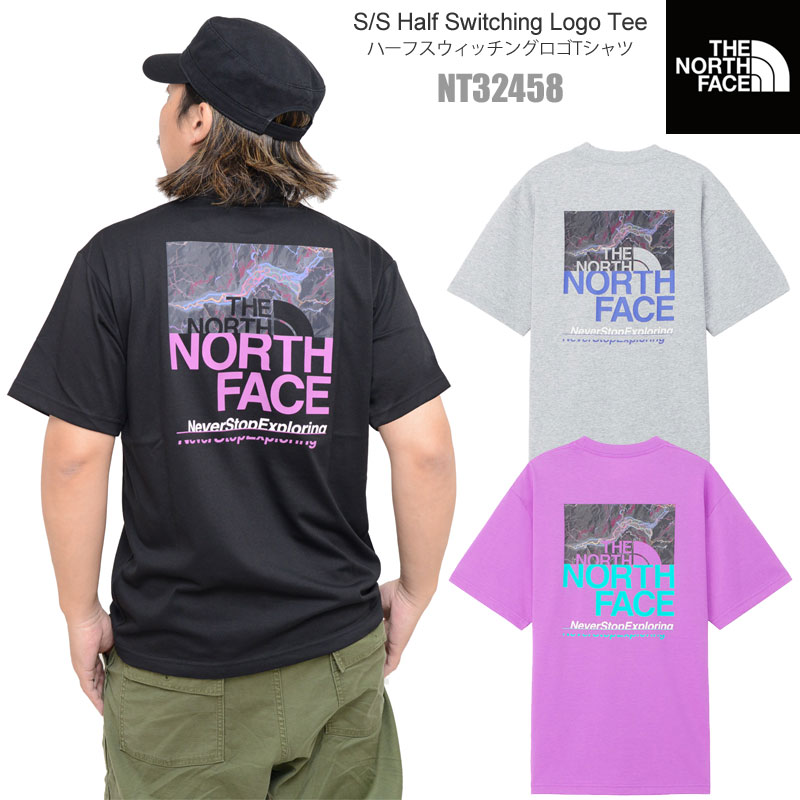 ノースフェイス THE NORTH FACE Tシャツ 半袖 メンズ レディース ショートスリーブハーフスウィッチングロゴティー S/S Half Switching Logo Tee NT32458 2024SS sst 2404wann