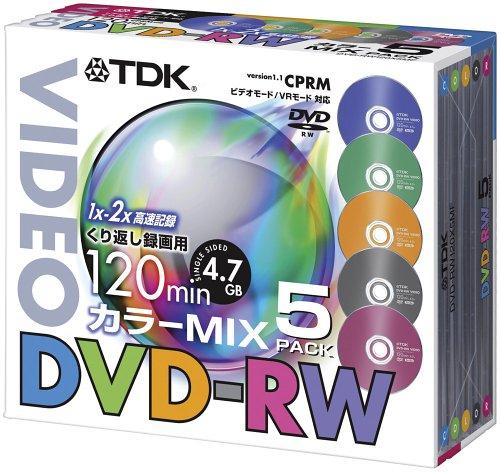 TDK DVD-RW^p 1~2{ΉJ[~bNX 10mmP[X5pbN [DVD-RW120X5MF]