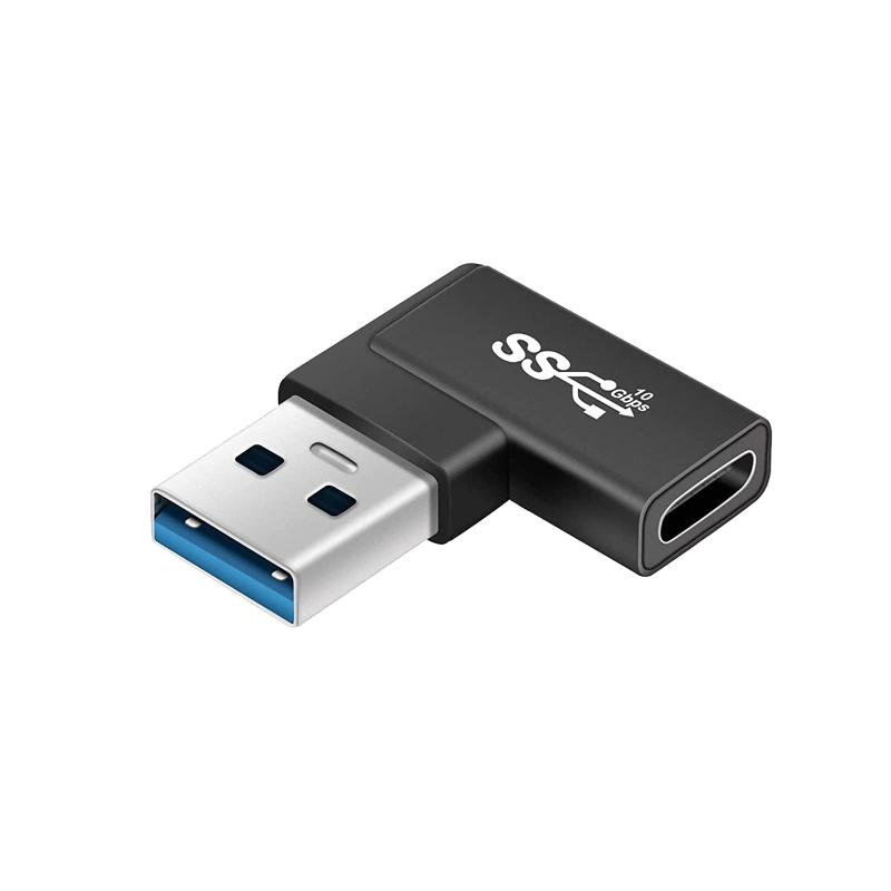 USB Type C(メス) to USB 3.1(オス) 変換アダプタ L型 Suptopwxm USB3.1 10Gbps 高速データ伝送 Xperia/iphone/iPad/MacBook/Surface 変換アダプタ 急速充電 小型 軽量 高耐久 合金製 ラップトップ、PC、充電器等対応 1