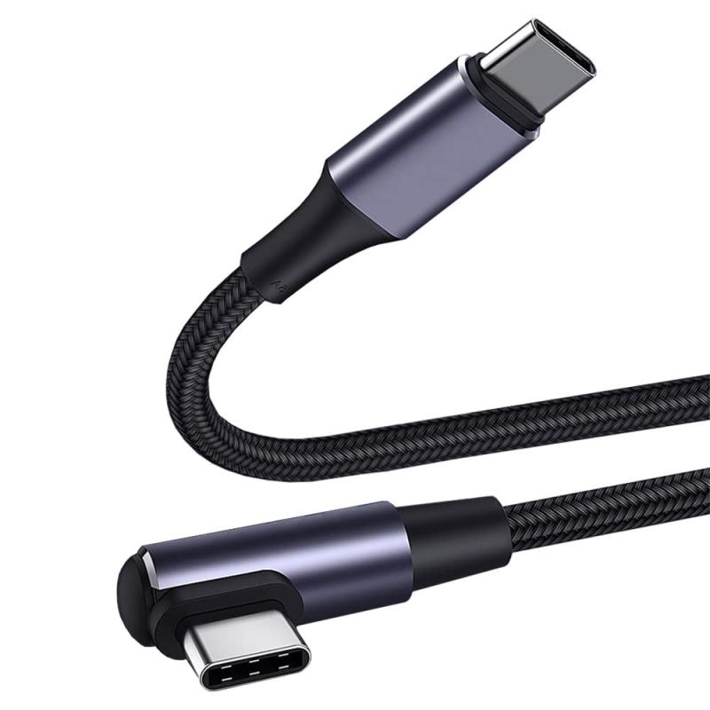 USB-C &amp; USB-C ケーブル L字 Type-c ケーブル PD対応 100W/5A急速充電 E-Markチップ搭載 超高耐久ナイロン タイプc ケーブル MacBook Pro/Air、iPad Pro/Air、iPad mini 6、Xperia、AQUOS、Galaxy、Pixel、Nintendo Switch等