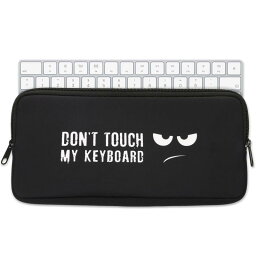 kwmobile 対応: Logitech K380 キーボードカバー - ネオプレン製 ほこり 衝撃よけ 持ち運びに Don't touch my keyboardデザイン