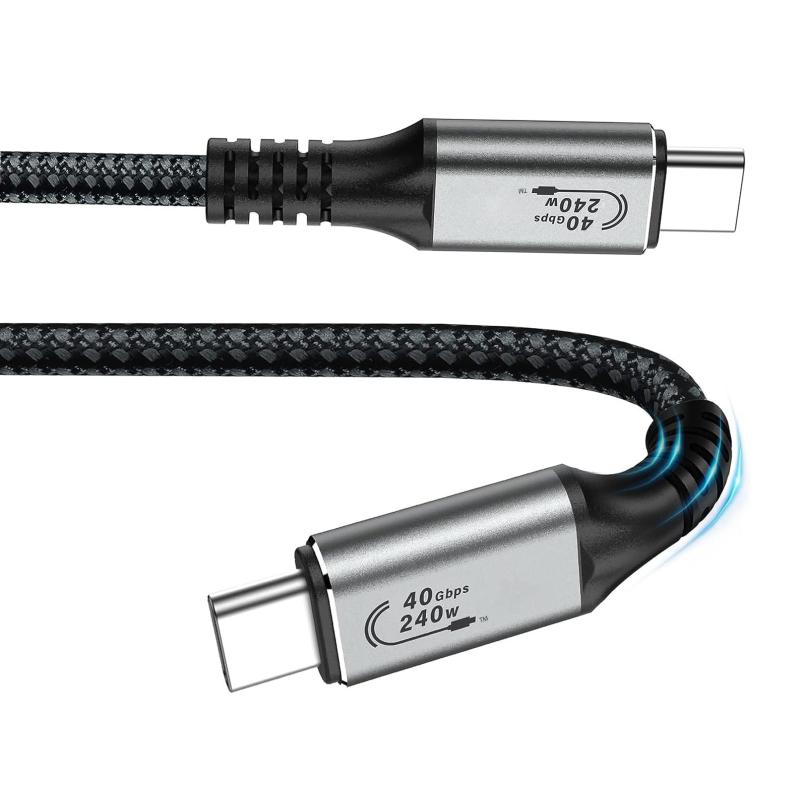 Type C ケーブル USB 4 (3.1/3.0 / 2.0) 対応40Gbps PD 最大100W/5A 急速充電 4K/5k 解像度60HZビデオ伝送 高耐久 ナイロン編み 、 USB-C/Thunderbolt 3/Thunderbolt 4と完全互換可能 等対応 LOEKU (1M)