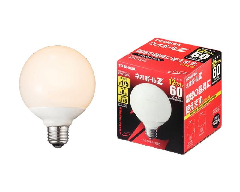 TOSHIBA ネオボールZ 電球形蛍光ランプ 電球60Wタイプ 3波長形電球色 EFG12EL