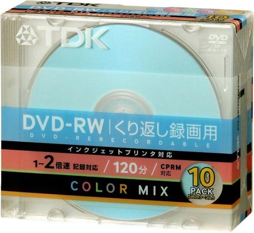 TDK 2倍速対応DVD-RWプリンタブル5色10