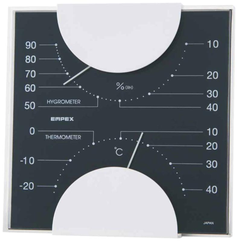エンペックス気象計 温度湿度計 MONO温湿度計 置き掛け兼用 リビ