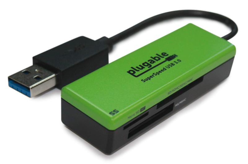 Plugable USB 3.0フラッシュ・メモリーカード・リーダ（Windows、Mac、Linux、および一部のAndroidで使用可、SD、SDHC、SDXC、Micro SD/T-Flash、MS、MS Pro Duo、MMC、その他に対応）