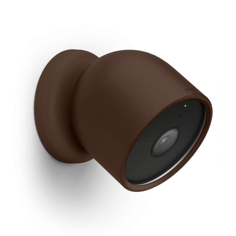 elago シリコンカバー Google Nest Cam 屋外または屋内(バッテリー)対応 - 全天候保護 取り付け簡単 迷彩カメラ
