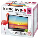 TDK 録画用DVD-R デジタル放送録画対応(CPRM) 1-16倍速 インクジェットプリンタ対応(ホワイト ワイド) 20枚パック 5mmケース DR120DPWC20U