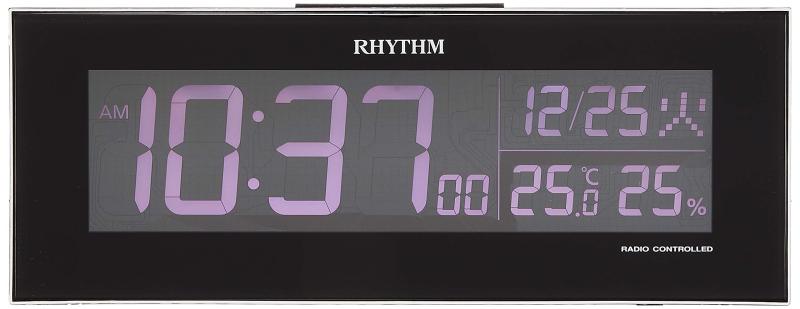 リズム時計 RHYTHM 電波目覚まし時計 Iroriaイロリア グラデーションLED表示