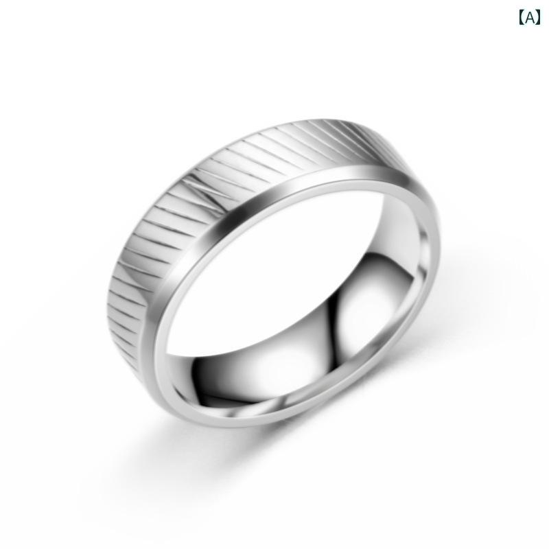 レデース アクセサリー クロスボーダー 韓国 おしゃれ 波 模様 ステンレス カップル リング シンプル 結婚 指輪