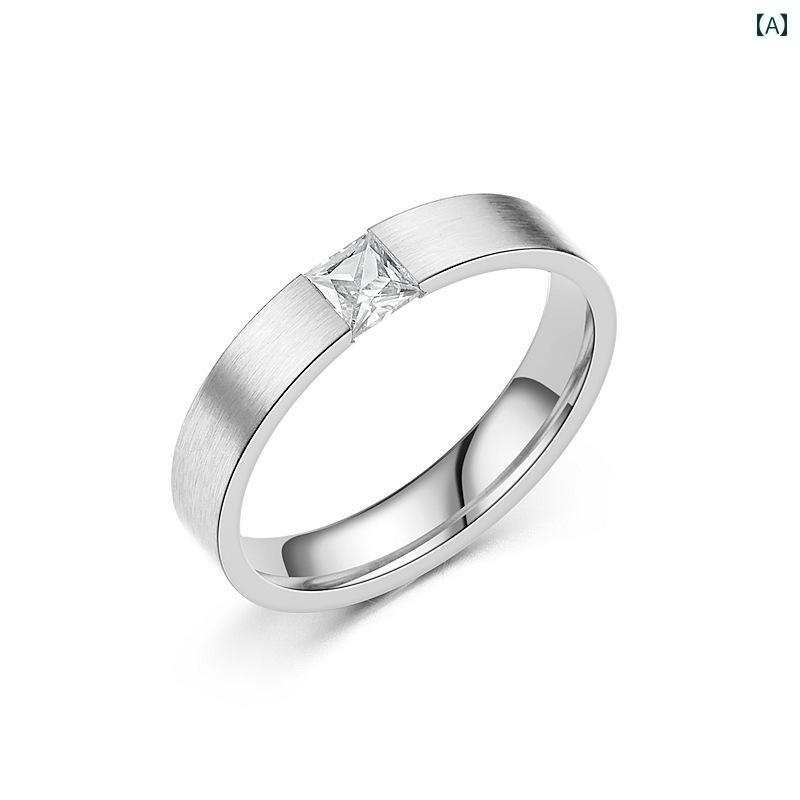 リング メンズ レデース 婚約 結婚 指輪 ペア アクセサリー 指輪 クリップ ストーン チタン鋼 韓国 テール