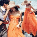 楽天コモドワークス撮影 ドレス 写真 フォト 記念 コスプレ アート 思い出 ウェデング オレンジ カップル 海辺 ストリート 服