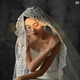 ブライダル アクセサリー ウェディング パーティー 結婚式 花嫁 婦 小物 レトロ レース ベール ロングテール 写真 油絵 ハード 帽子