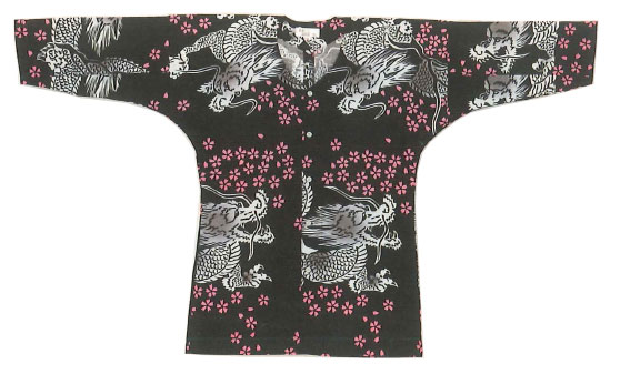 鯉口シャツ大人桜と龍 メール対応しております。鯉口シャツ 花柄 祭り 和柄 制服 飲食店 和食店 居酒屋 ユニフォーム 男性 メンズ 女性 レディース 男女兼用