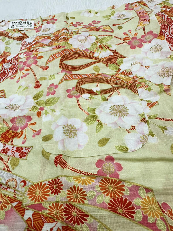 鯉口シャツ大人 数量限定　熨斗に桜　鯉口シャツ 花柄 祭り 和柄 制服 飲食店 和食...