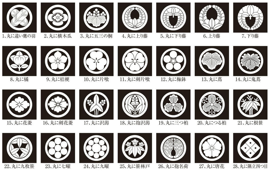 貼紋6枚1組 着物の定番家紋が簡単に 黒地用紋 [メール便送料込]シール家紋 貼り付け紋 ちりけ紋 貼る家紋1組6枚入り 貼り紋はバラ売り出来ません 