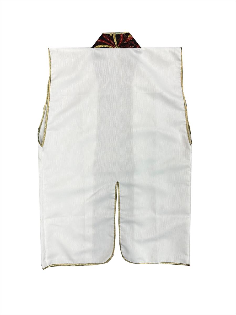 在庫連動　陣羽織　大人用の着用できる【白】陣羽織　馬乗り改良型【陣羽織：白】お城イベントはもちろん甲冑やコスプレに最適。大人で着られる（着れる）陣羽織激安です。おもてなし隊　お城巡り　お城スタッフ　時代劇 時代祭り 武者行列 大名行列 戦国武将